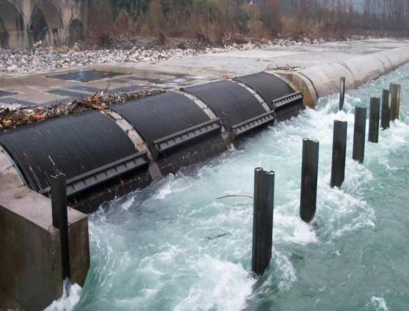 Impianto idroelettrico di Ponte a Moriano sul fiume Serchio. (Foto da Warp Engineering).