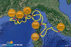 Itinerario della campagna Stop Plastic in the Sea 2018