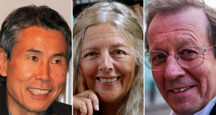 Da sinistra Keibo Oiwa, Helena Norberg Hodge e George Ferguson.